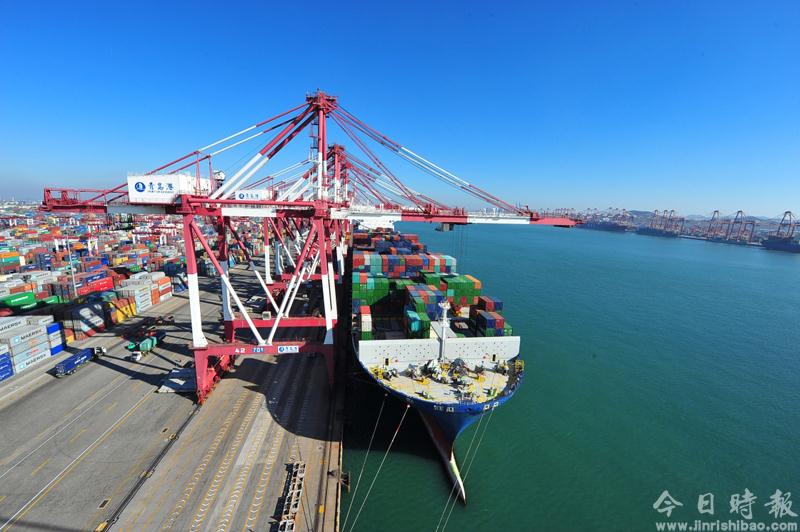 2016年1-11月份青岛港完成吞吐量4.6亿吨