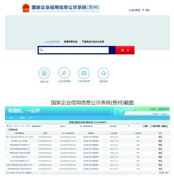 贵州先行建设国家企业信用信息公示系统